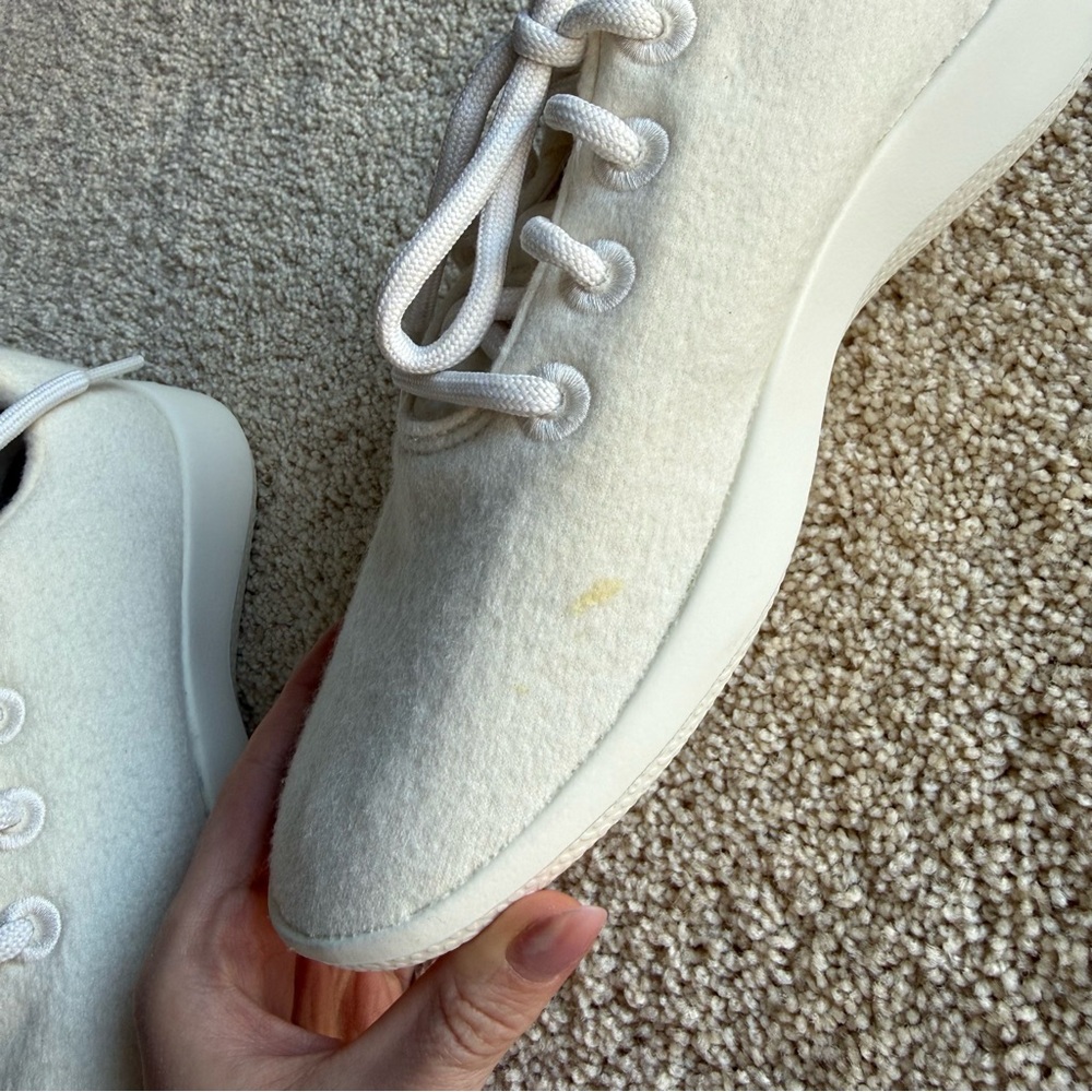 Allbirds Wool Runners White Cream Sneakers Womens W7 Lightweight Lace Up - Picture 8 of 8
